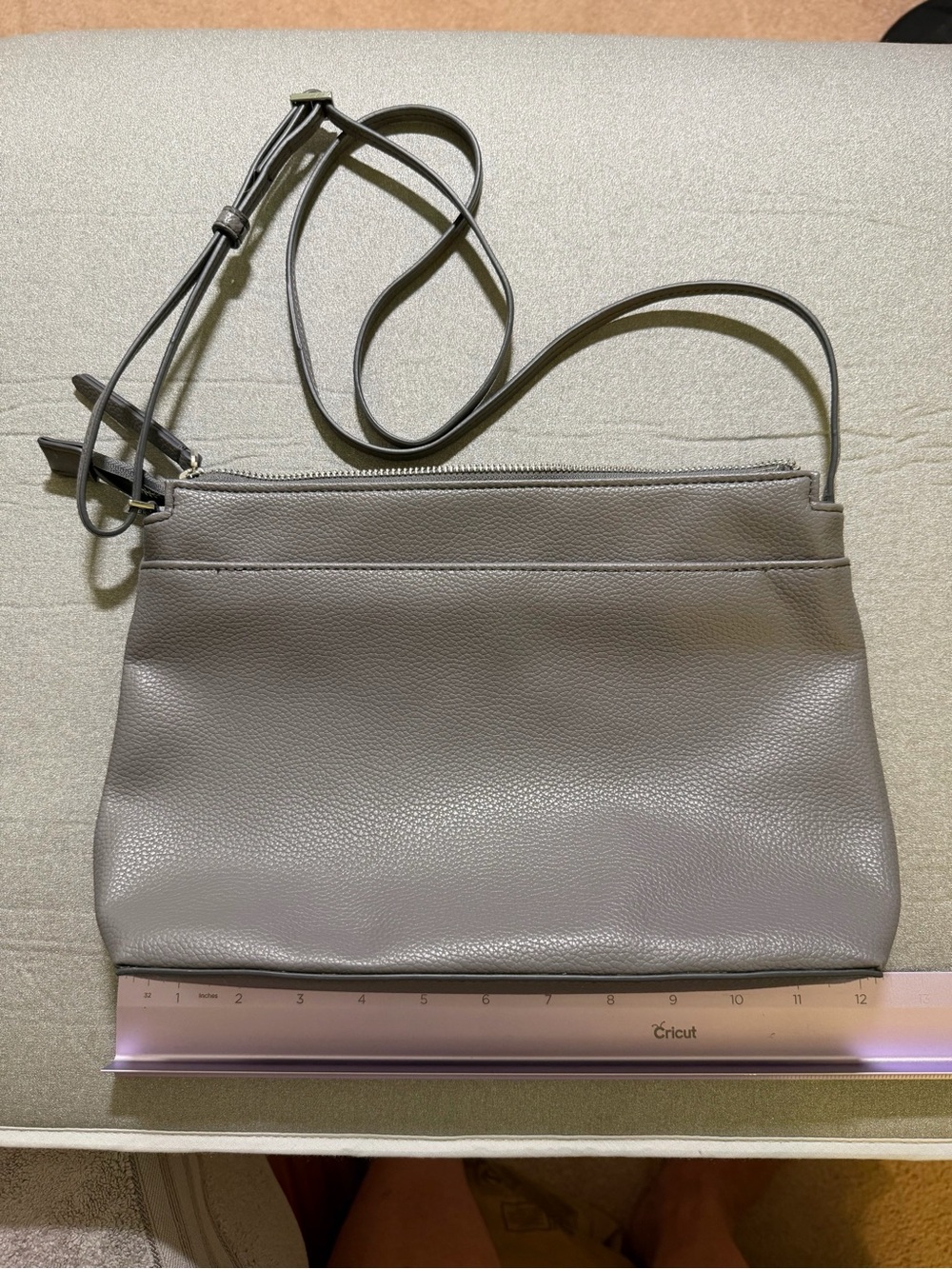 Vera Bradley RFID All In One Crossbody Camofloral Gray Adjustable Zip Purse
